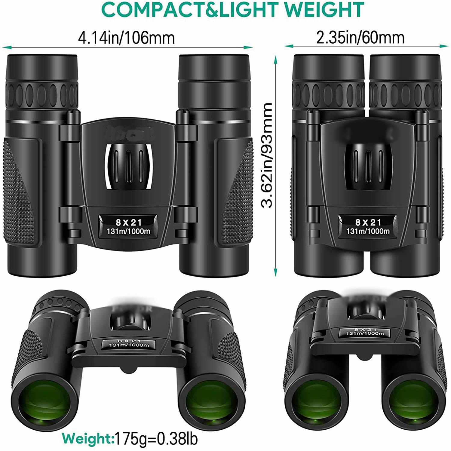 Hawkko 8x21 Small Compact Lightweight Binoculars for Adults Kids Bird Watching Traveling Sightseeing.Mini Pocket Folding Binoculars for Concert Theater Opera