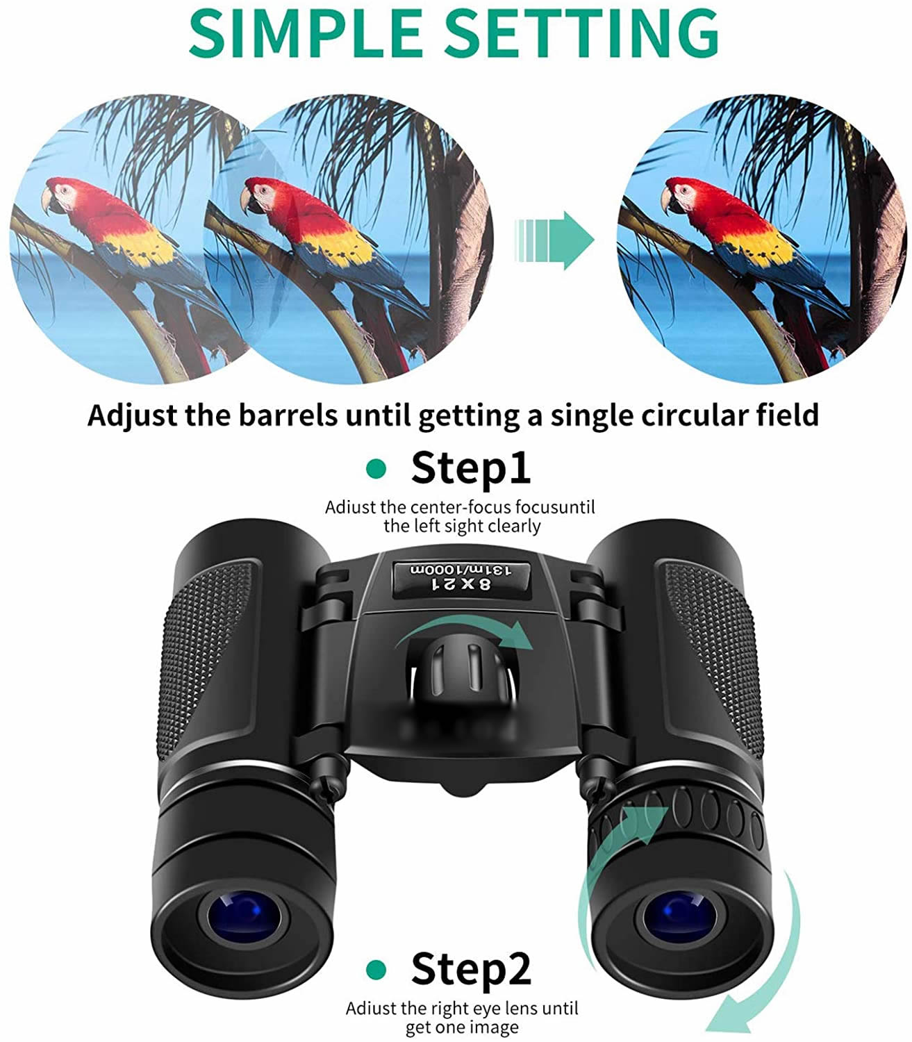 Hawkko 8x21 Small Compact Lightweight Binoculars for Adults Kids Bird Watching Traveling Sightseeing.Mini Pocket Folding Binoculars for Concert Theater Opera