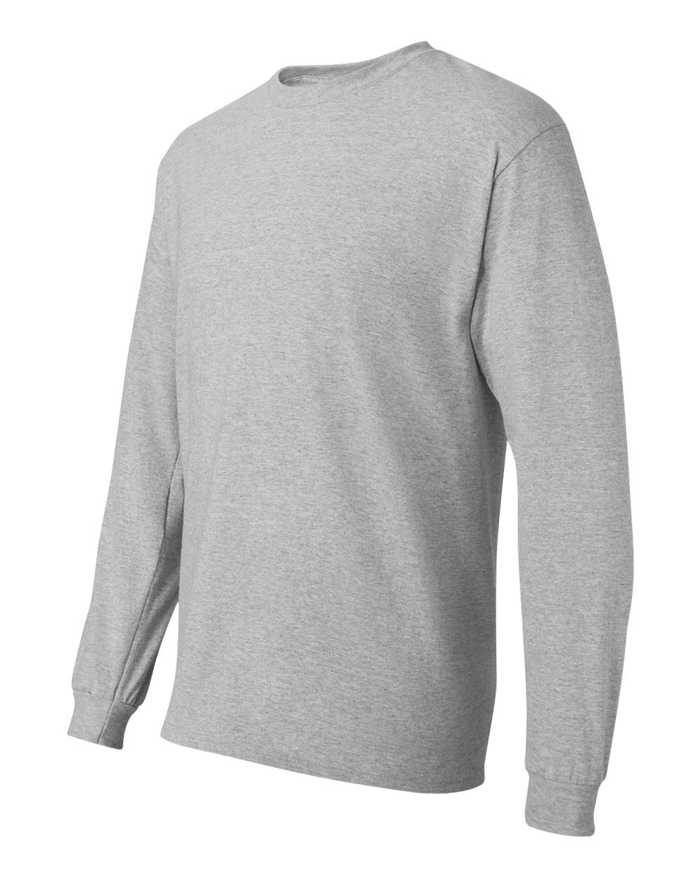 Hawkko Men's Essentials Long Sleeve T-Shirt Pack, Crewneck Cotton Tees, Light Steel, 4-Pack