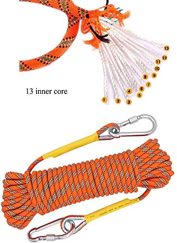 Hawkko Outdoor Climbing Rope 10M(32ft) 20M(64ft) 30M (96ft) 50M(160ft) Rock Climbing Rope, Escape Rope Ice Climbing Equipment Fire Rescue Parachute Rope (32 foot)