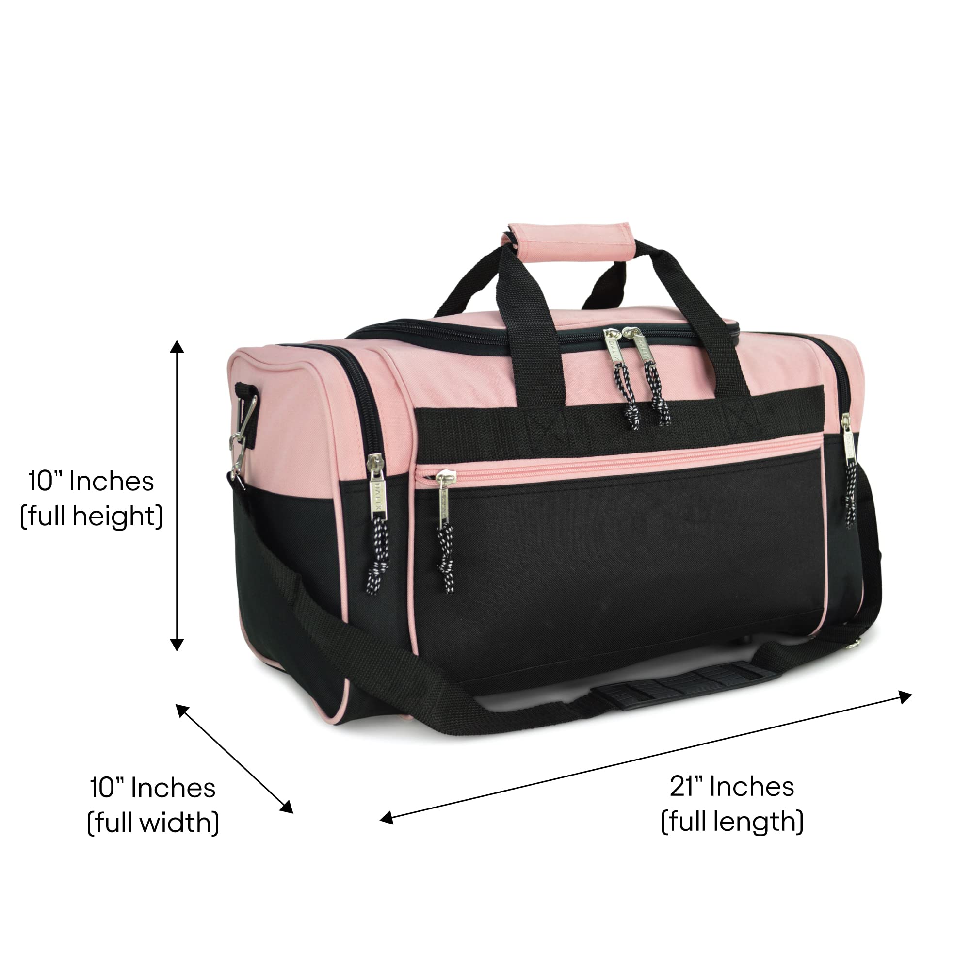 Hawkko 21" Blank Sports Duffle Bag Gym Bag Travel Duffel with Adjustable Strap in Pink