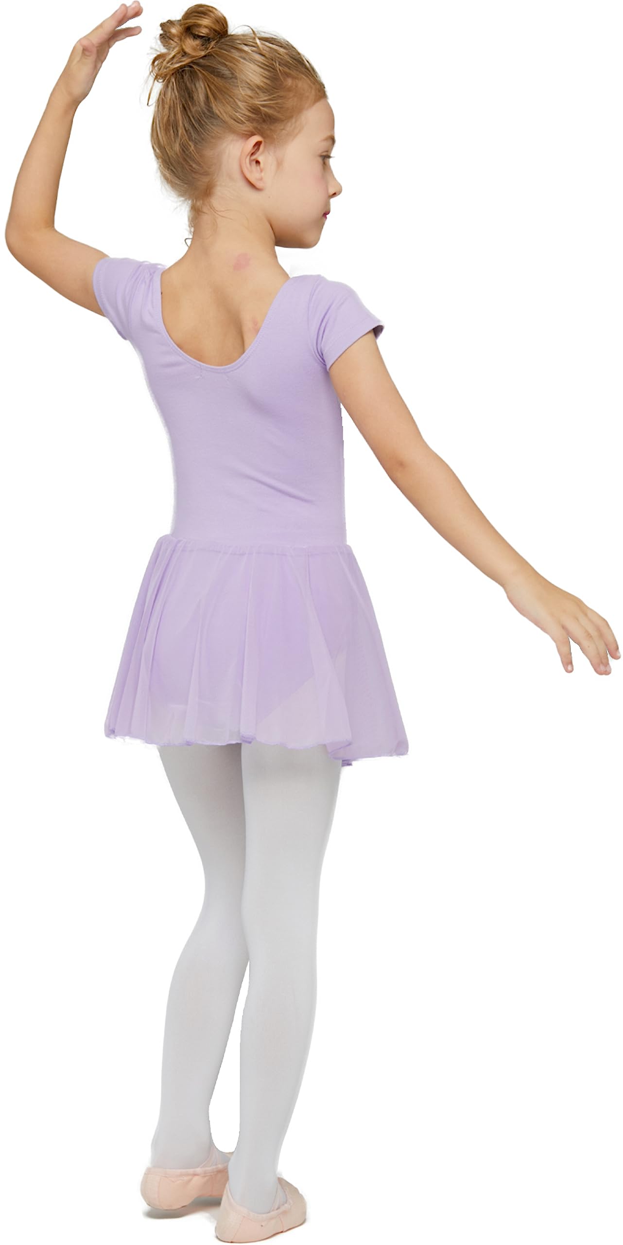 Hawkko Toddler Girls Ballet Leotards with Skirt Classic Short Sleeve Dance Gymnastic Ballerina Outfit Dress