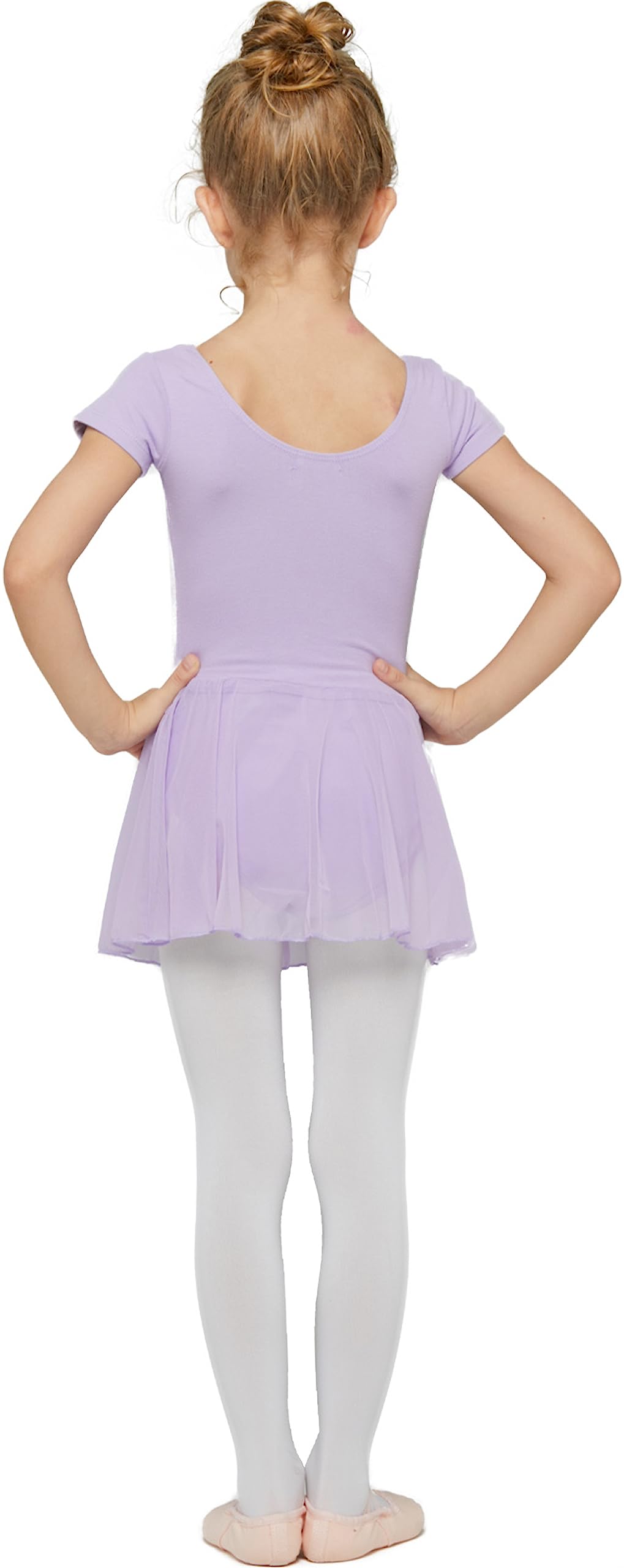 Hawkko Toddler Girls Ballet Leotards with Skirt Classic Short Sleeve Dance Gymnastic Ballerina Outfit Dress