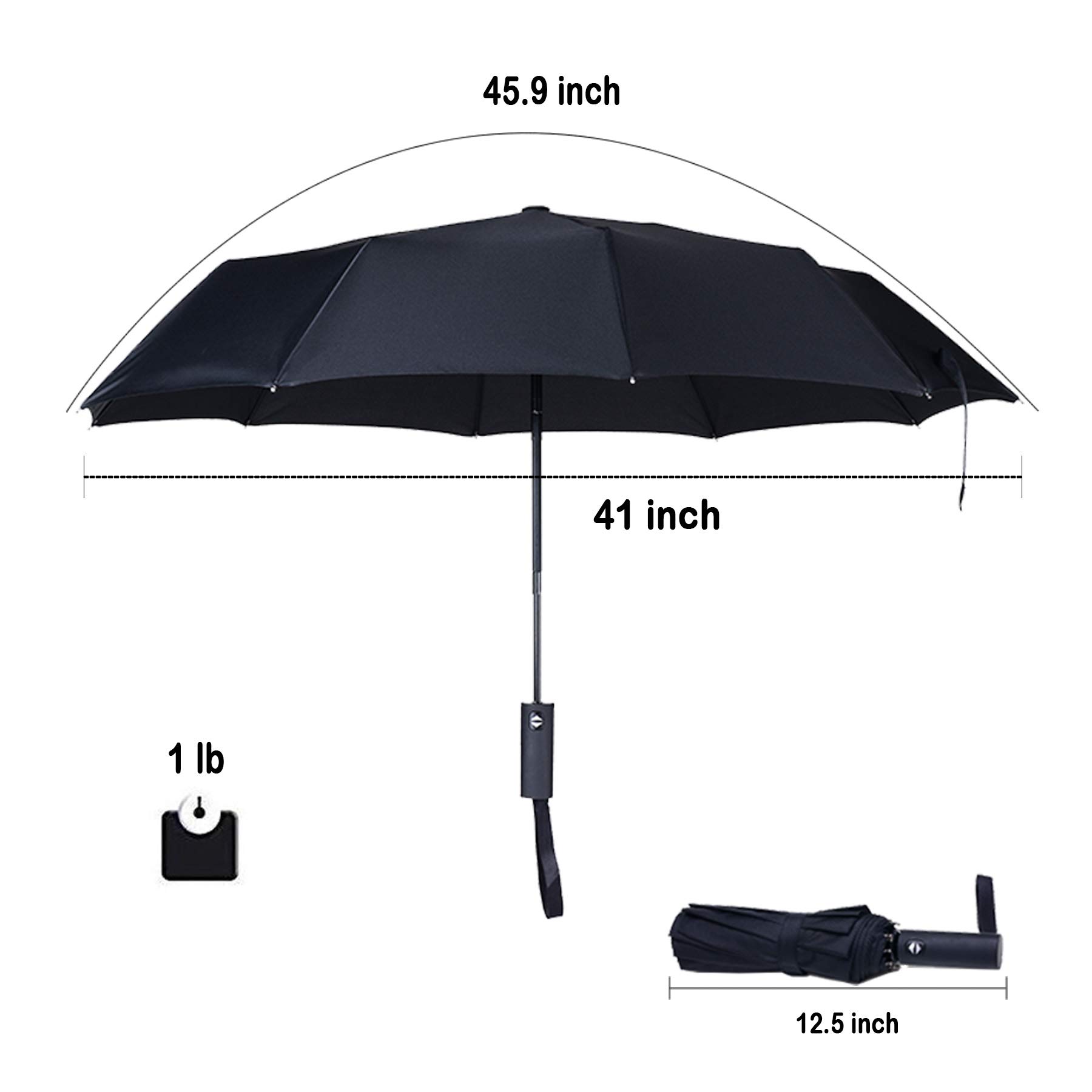 Hawkko 2 Packs Travel Umbrella Windproof Auto Open & Close Collapsible Folding Small Compact 10 & 8 RIBS Backpack Car travel Essentials Purse Umbrellas for Rain