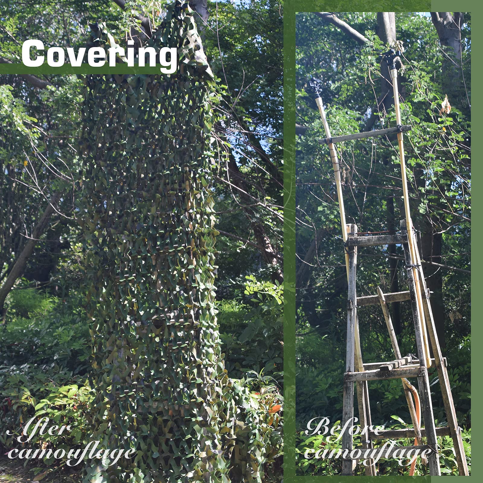 Hawkko Camo Netting Camouflage Net, Bulk Roll Sunshade Mesh Nets for Hunting Blind Shooting Military Theme Party Decorations