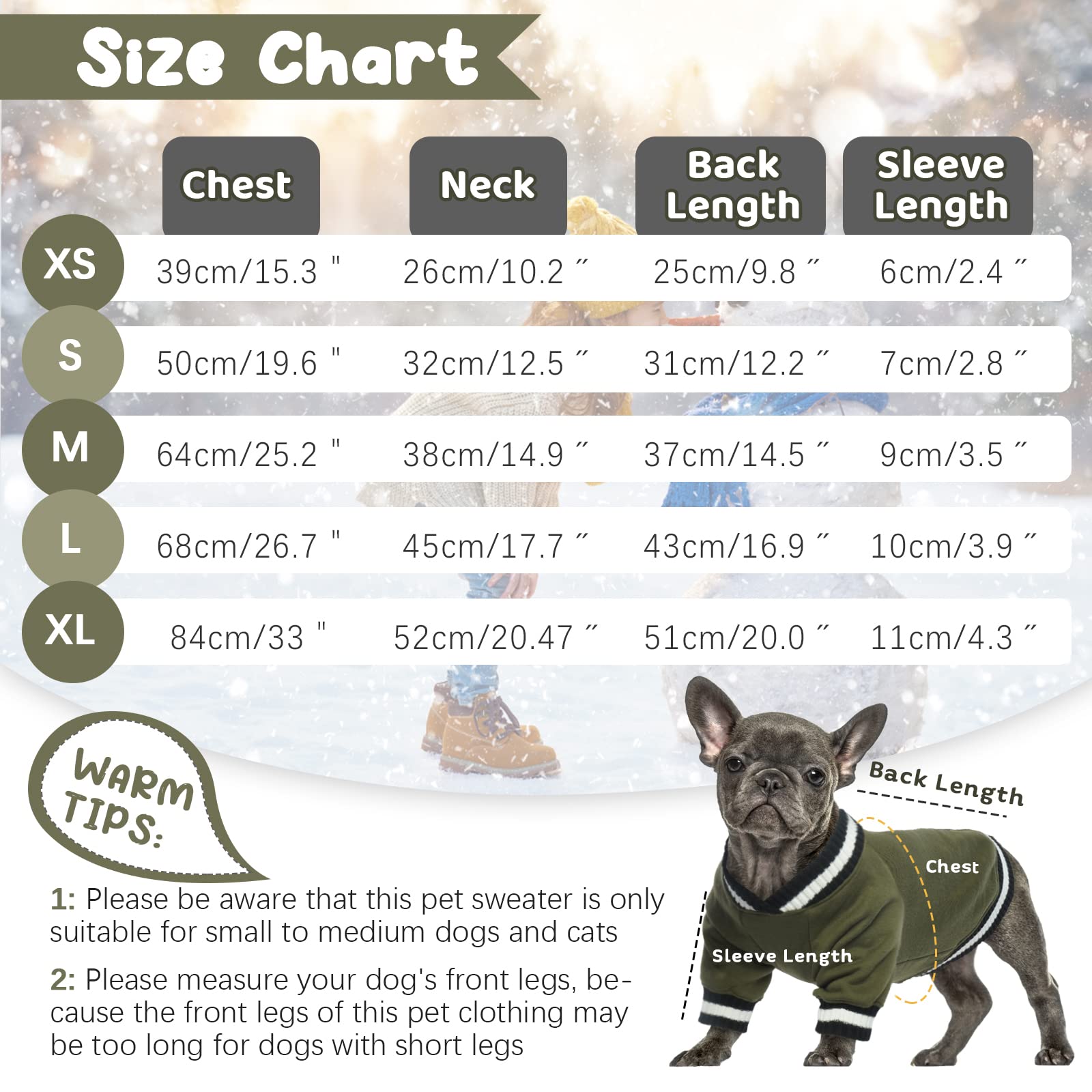 Hawkko Dog Pullover Sweatshirt，Dog Winter Sweaters Warm Dog Clothes Dog Vest Thick Puppy Pullover Soft Pet Fleece Sweater Cute Doggie Boy Girl Outfit for Small Medium Dogs Green S