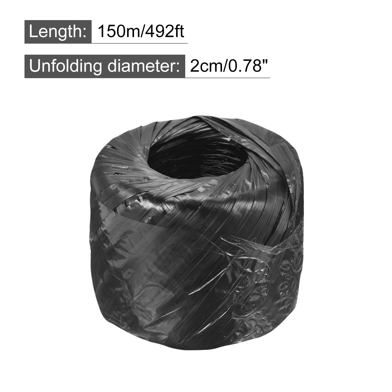 Hawkko Polyester Nylon Plastic Rope Twine Household Bundled for Packing Gardening Craft,300m Total Length,Black Pack of 2