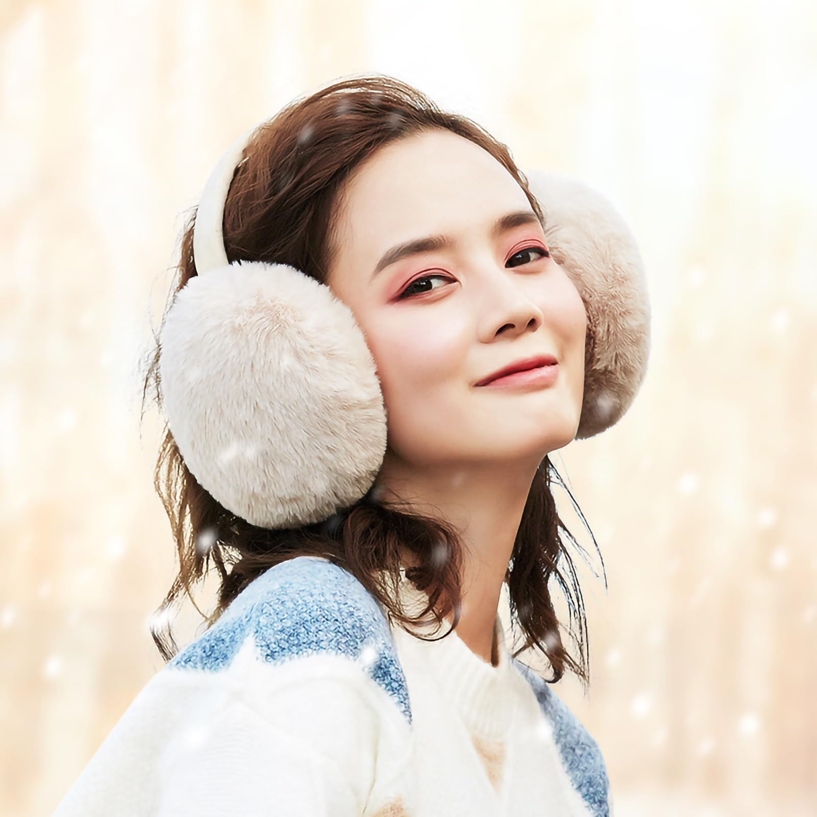 Hawkko Winter Ear muffs Faux Fur Warm Earmuffs Cute Foldable Outdoor Ear Warmers For Women Girls